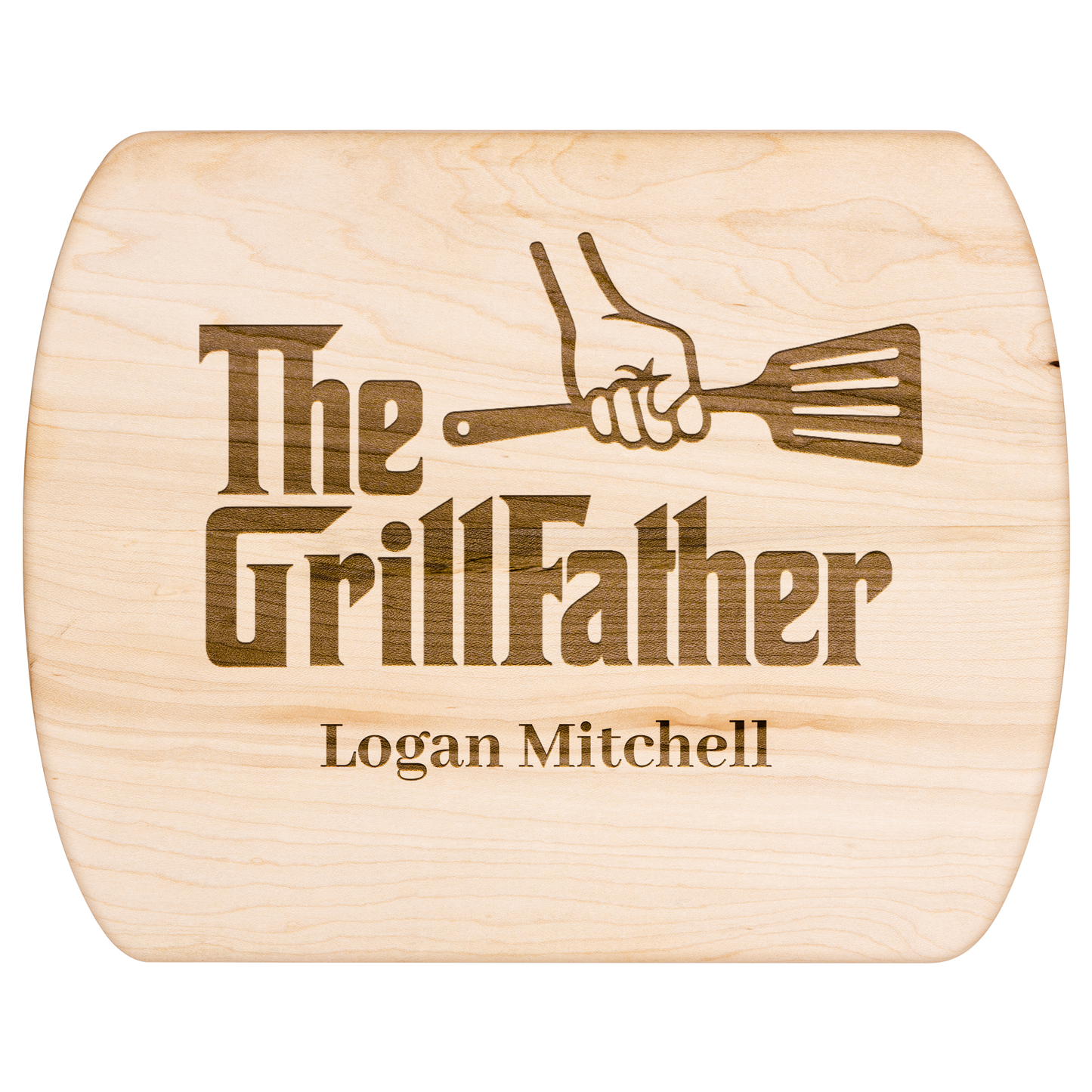 Personalized Hardwood Oval Cutting Board
