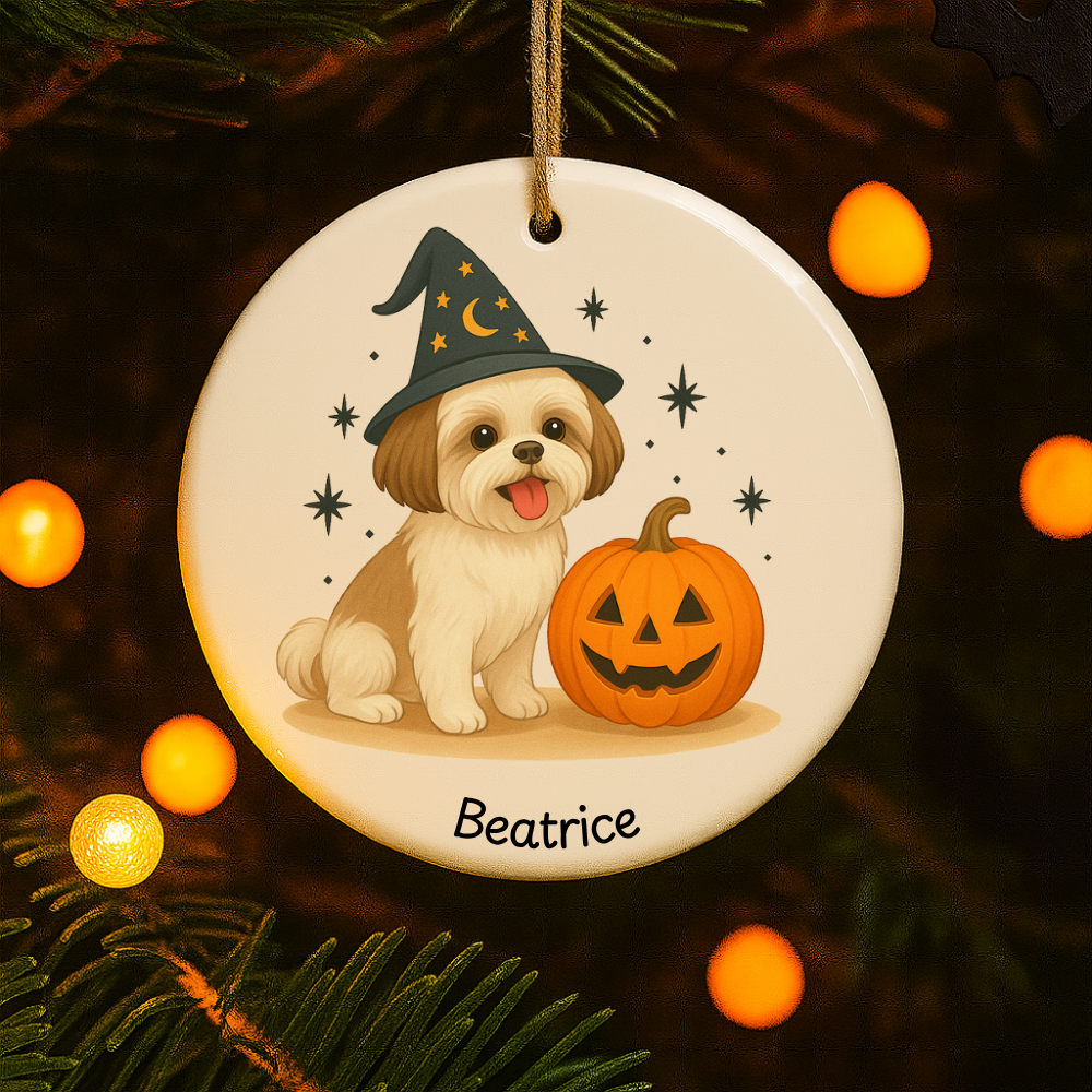 Halloween Witchy Dog Ornament