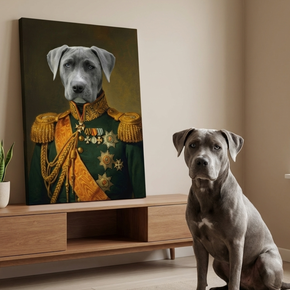 Majestic Commander Custom Pet Canvas Celebrate Loyal Companion