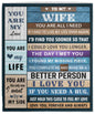 To My Wife Blanket