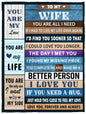 To My Wife Blanket
