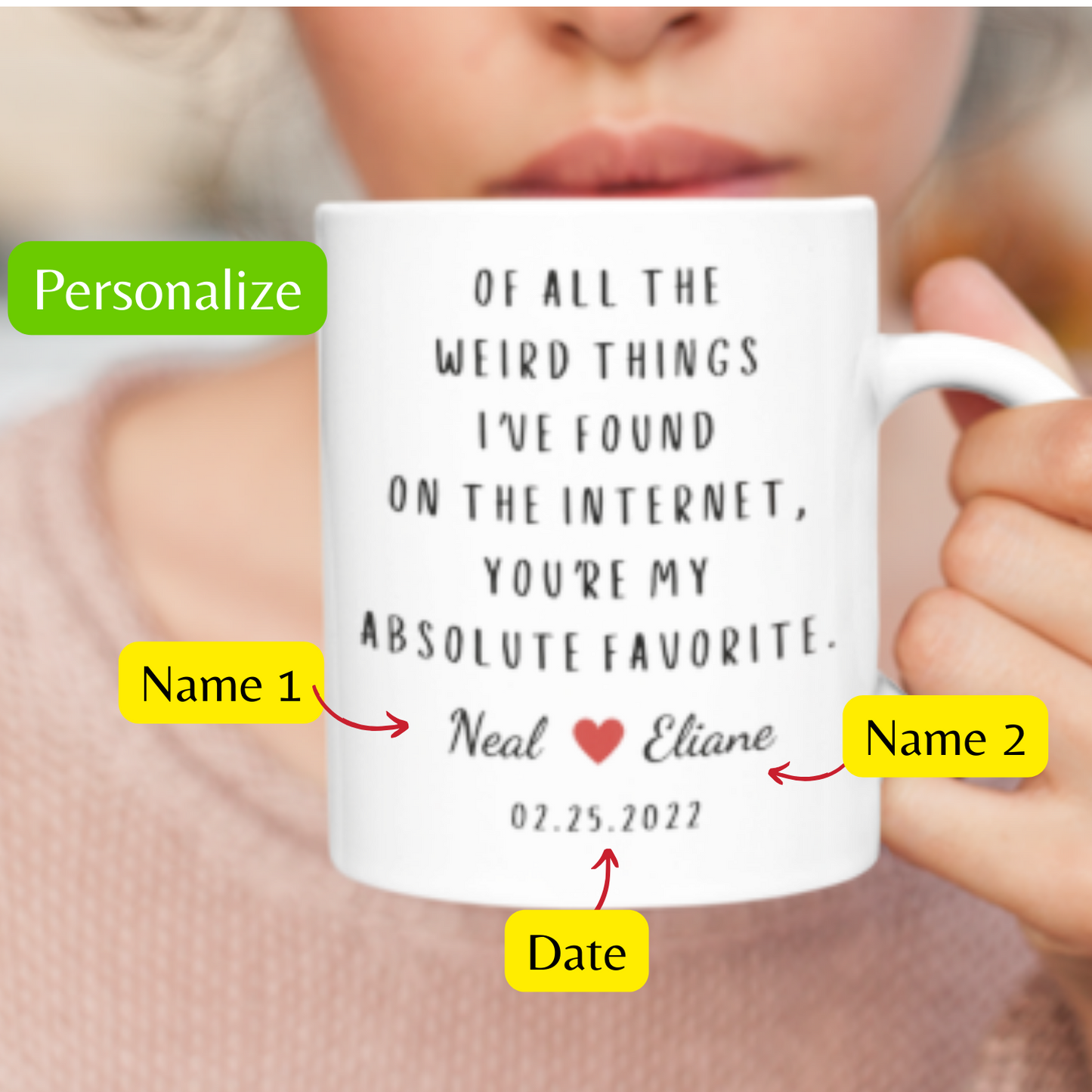 Best Thing I've Found on the Internet - Personalized Valentine's Anniversay Mug