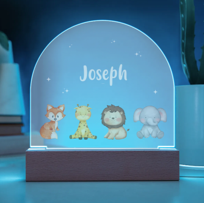 Domed Acrylic Night Light - Starry Savanna Nightlight