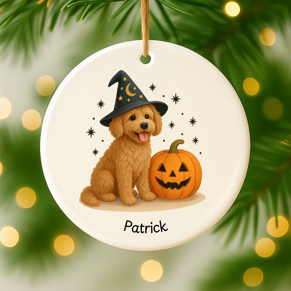 Halloween Witchy Dog Ornament