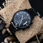 To My King | Engraved Design Black Chronograph Watch