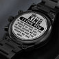 To My King | Engraved Design Black Chronograph Watch