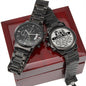 To My King | Engraved Design Black Chronograph Watch