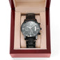 To My King | Engraved Design Black Chronograph Watch