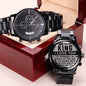 To My King | Engraved Design Black Chronograph Watch