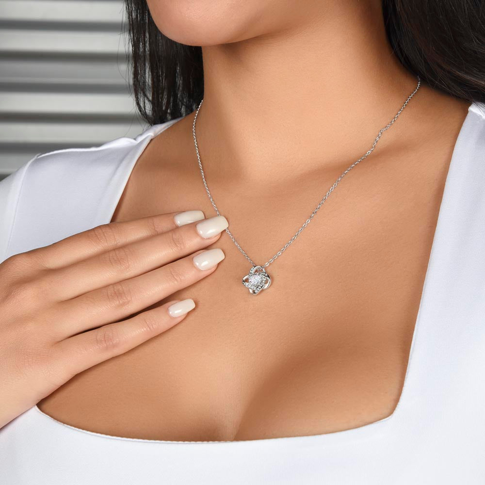 To My Granddaughter | Brave and Strong | Love Knot Necklace
