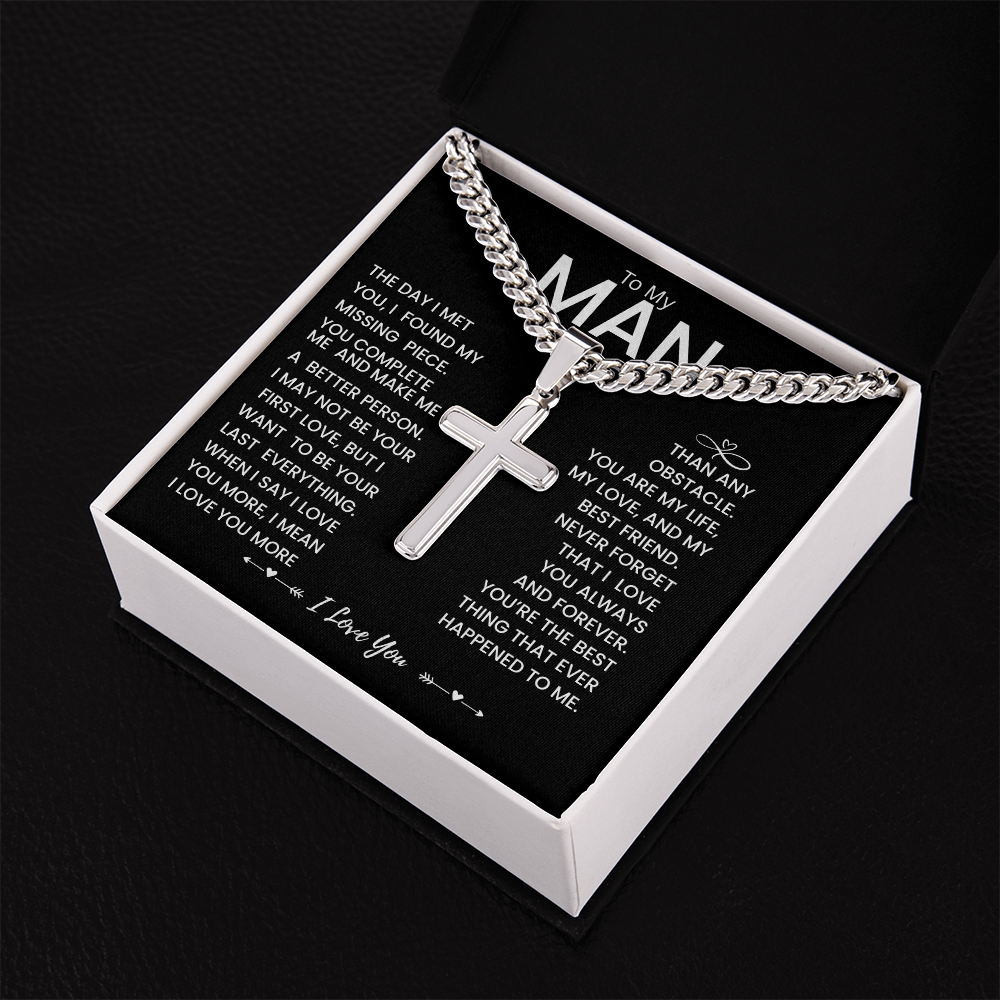 My Man Gift - You Are My Life, My Love and My Best friend - Artisan Cross Necklace