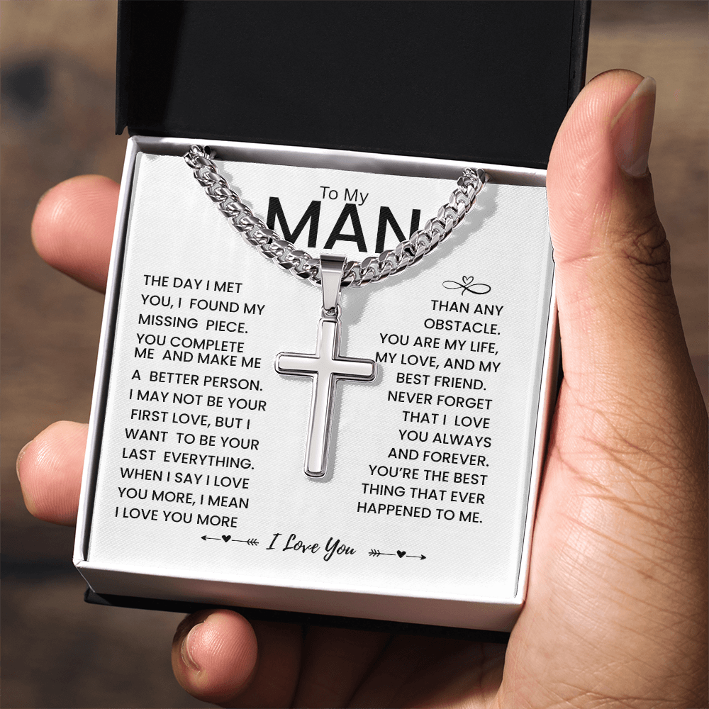My Man Gift - You Are My Life, My Love and My Best friend - Artisan Cross Necklace