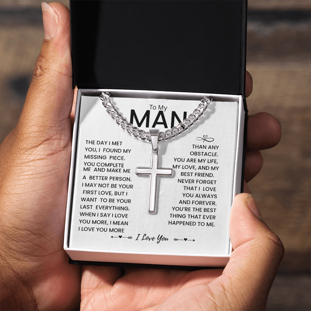 My Man Gift - You Are My Life, My Love and My Best friend - Artisan Cross Necklace