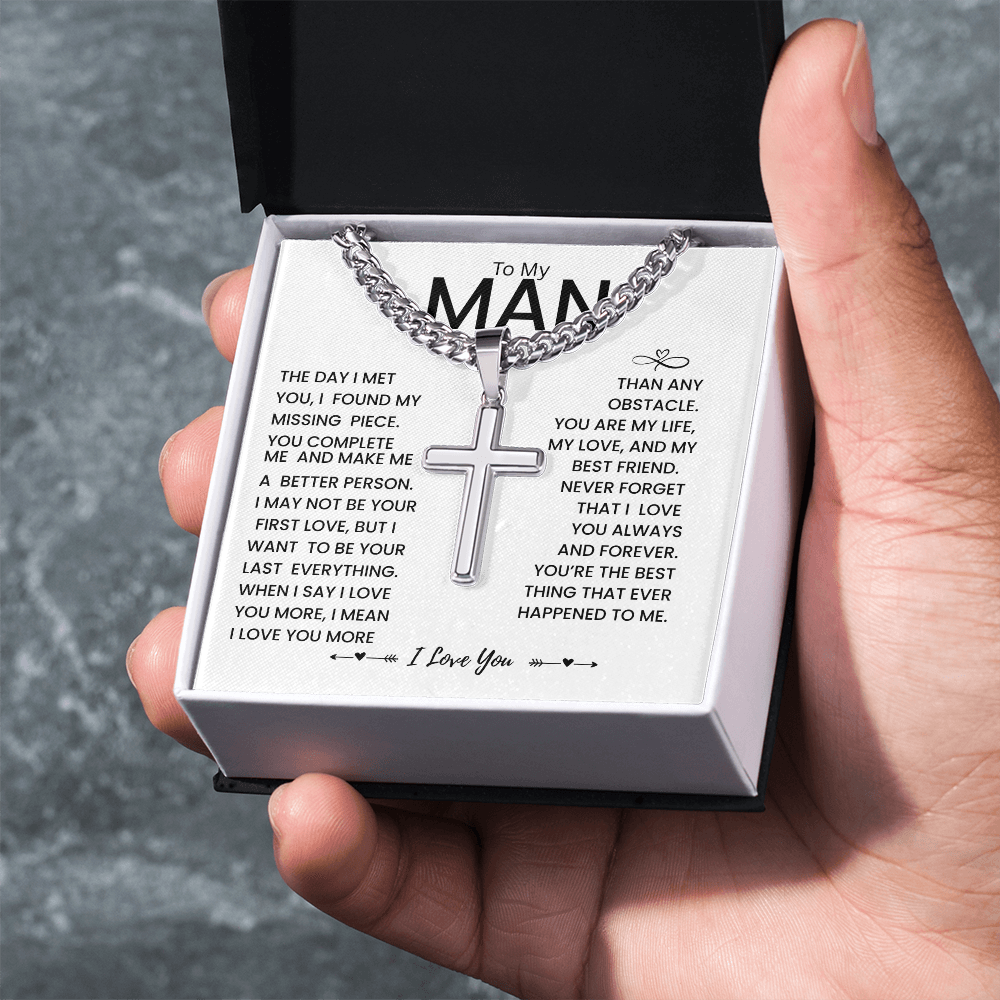 My Man Gift - You Are My Life, My Love and My Best friend - Artisan Cross Necklace