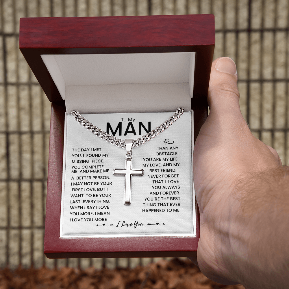 My Man Gift - You Are My Life, My Love and My Best friend - Artisan Cross Necklace