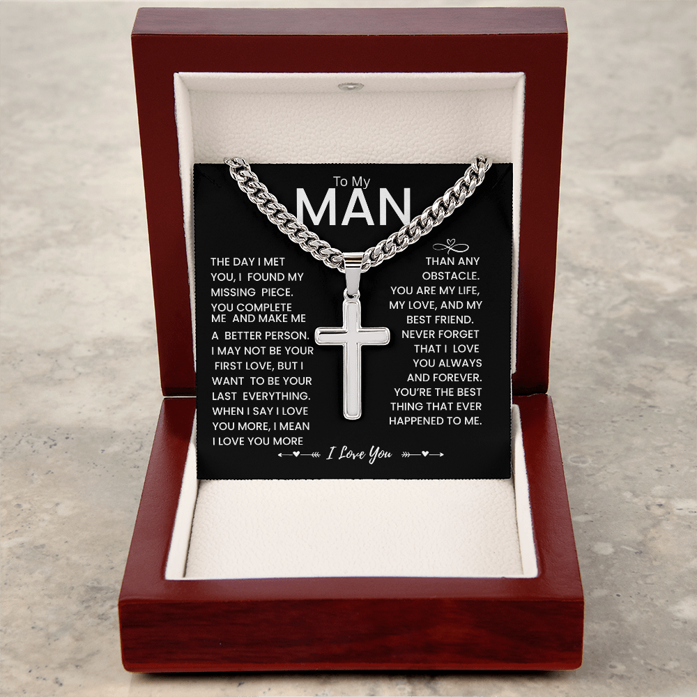 My Man Gift - You Are My Life, My Love and My Best friend - Artisan Cross Necklace