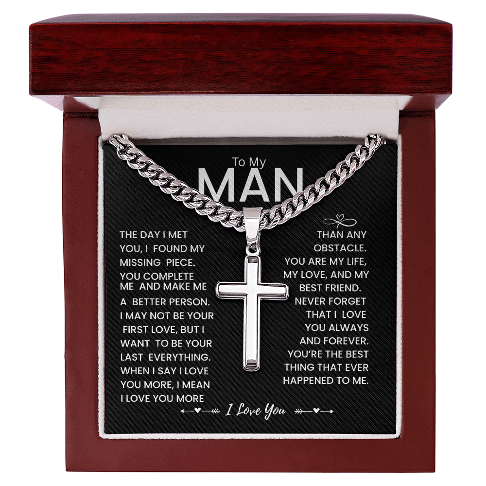 My Man Gift - You Are My Life, My Love and My Best friend - Artisan Cross Necklace