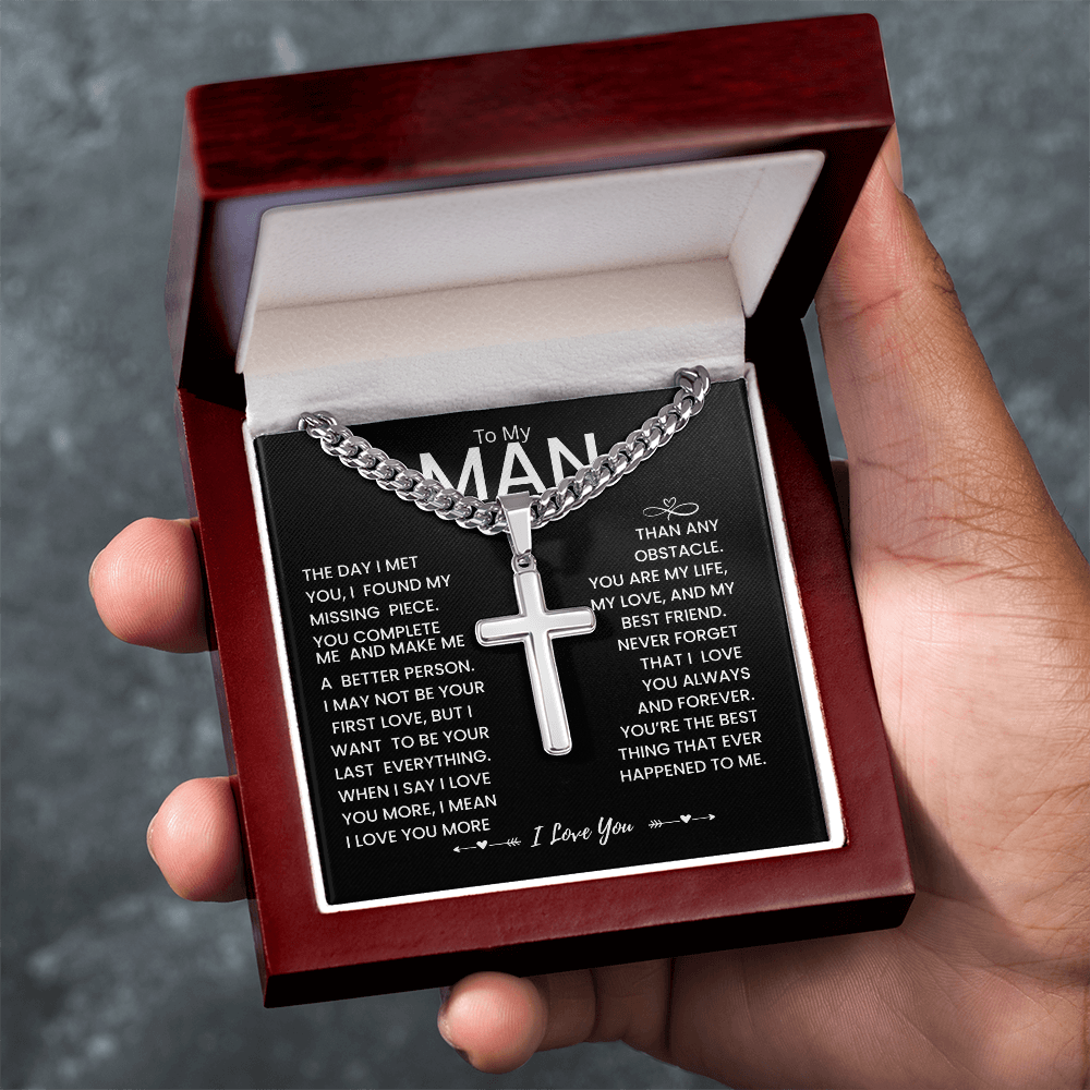 My Man Gift - You Are My Life, My Love and My Best friend - Artisan Cross Necklace
