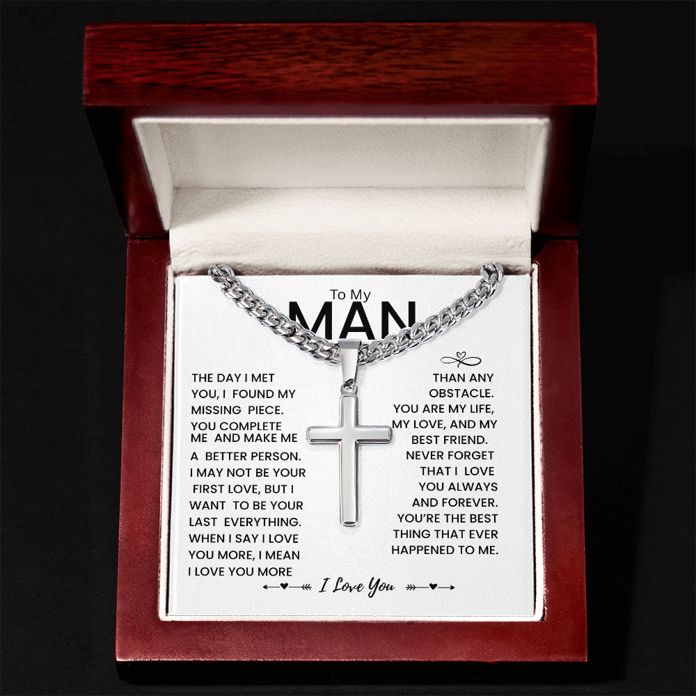 My Man Gift - You Are My Life, My Love and My Best friend - Artisan Cross Necklace