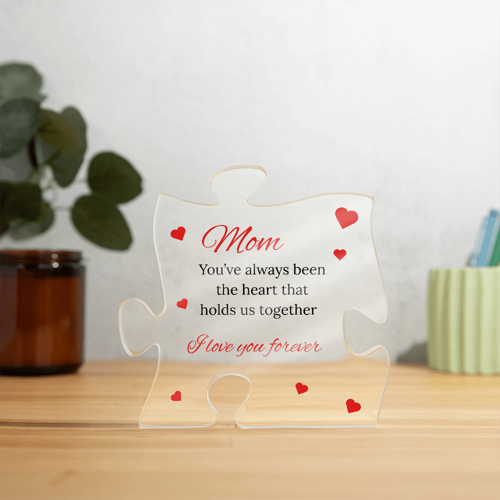 Engraved Acrylic Block Puzzle - Perfect Birthday Gift for Mom - Commemorative Decorative Gift - Inspirational and Creative Small Gift - Holiday Accessory and Party Supplies