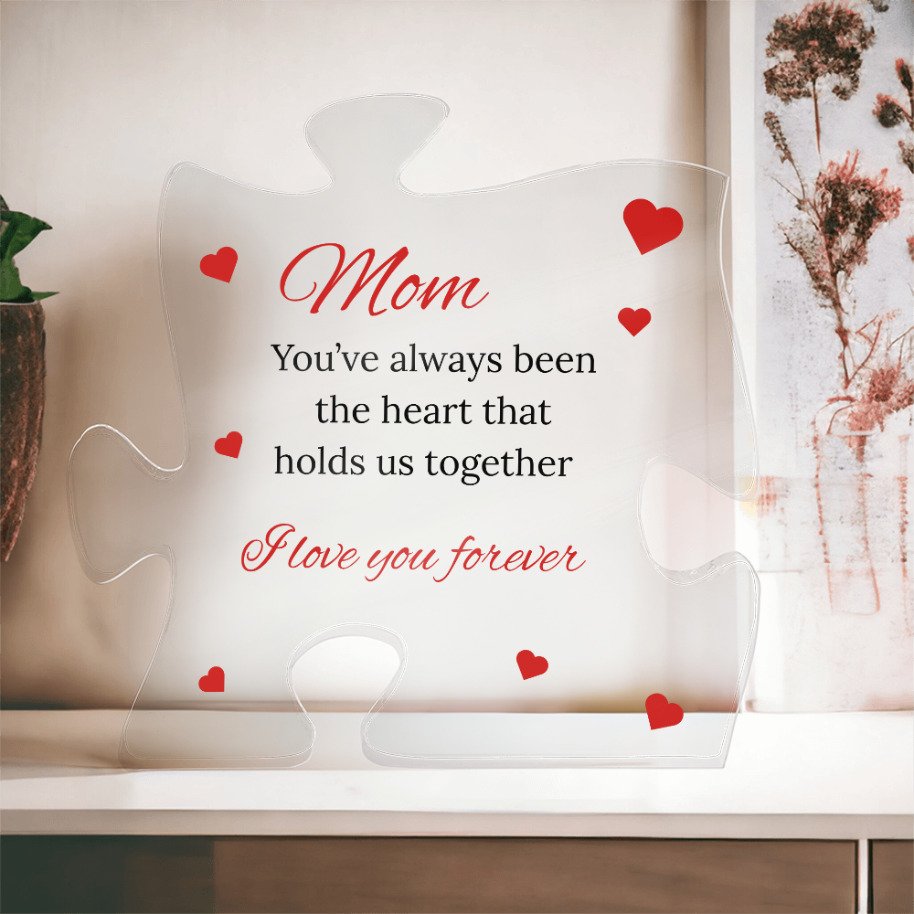 Engraved Acrylic Block Puzzle - Perfect Birthday Gift for Mom - Commemorative Decorative Gift - Inspirational and Creative Small Gift - Holiday Accessory and Party Supplies