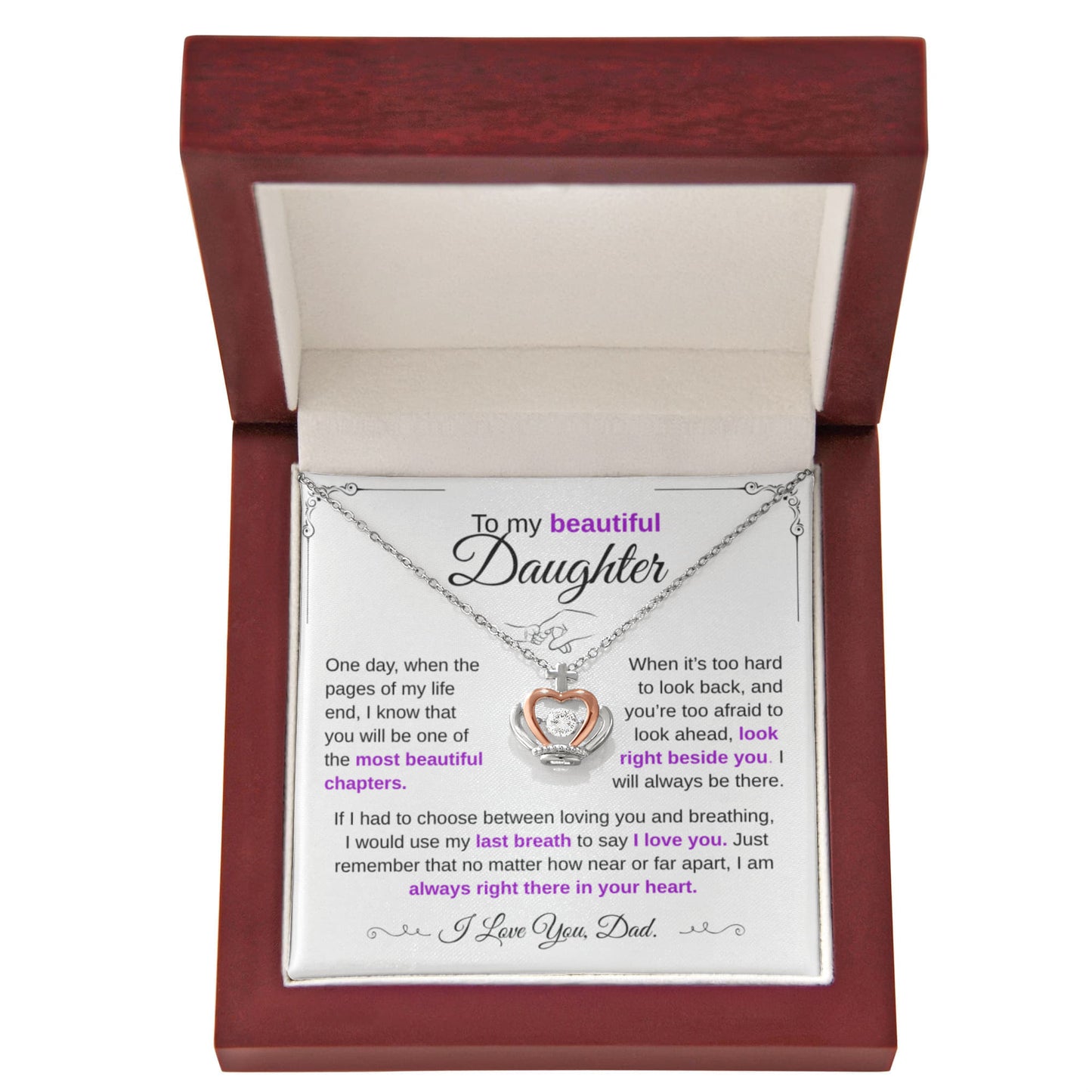 To My Daughter Necklace - You're One Of My Most Beautiful Chapters - Love Dad