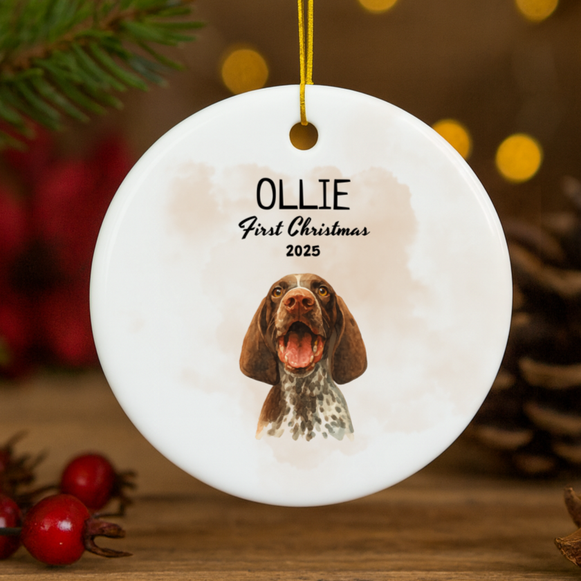 Custom Pet Watercolor Memorial Ornament - Personalized Keepsake