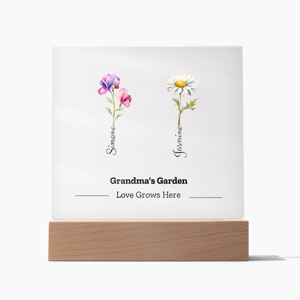 Grandma's Garden - Water Color Birth Flower | Personalize