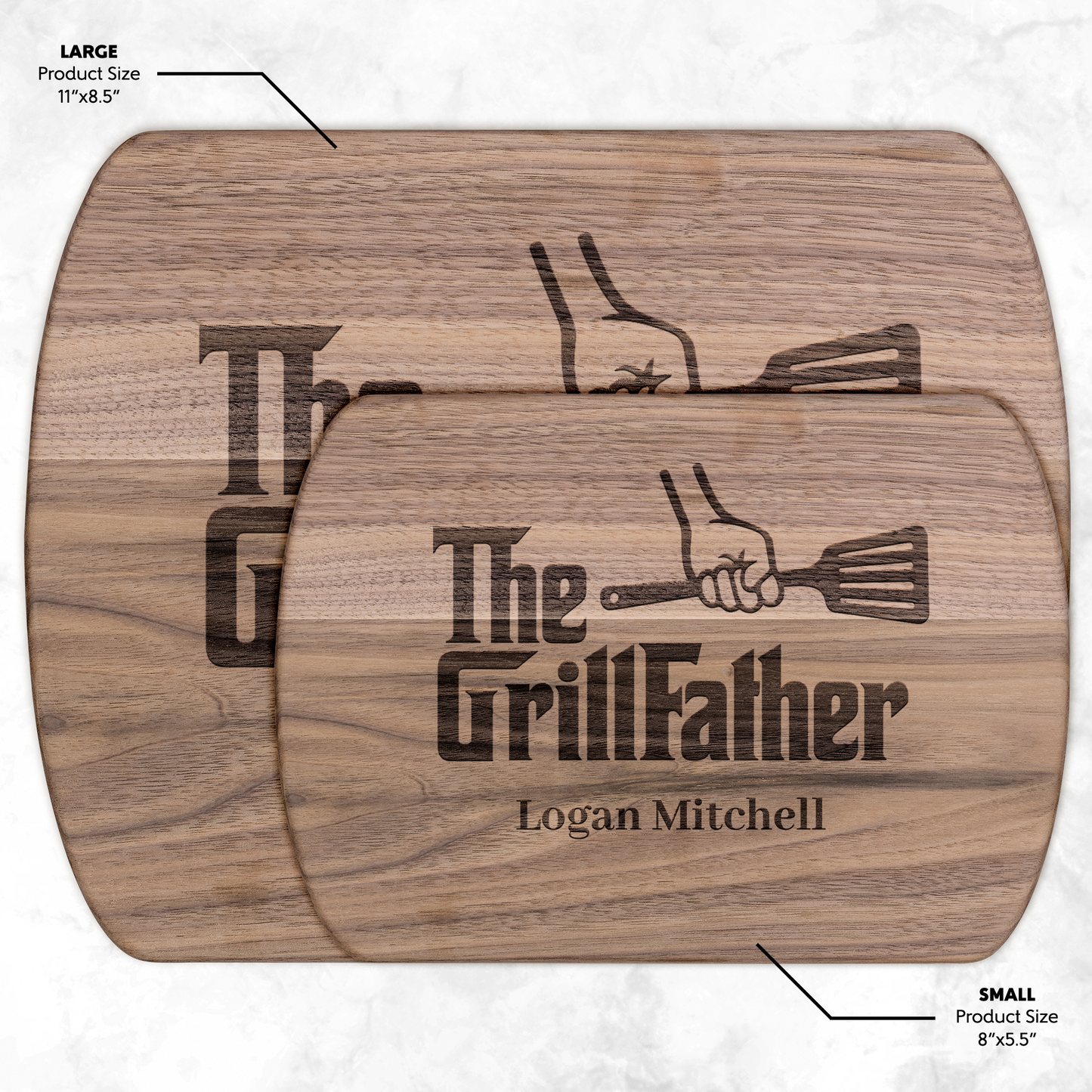 Personalized Hardwood Oval Cutting Board