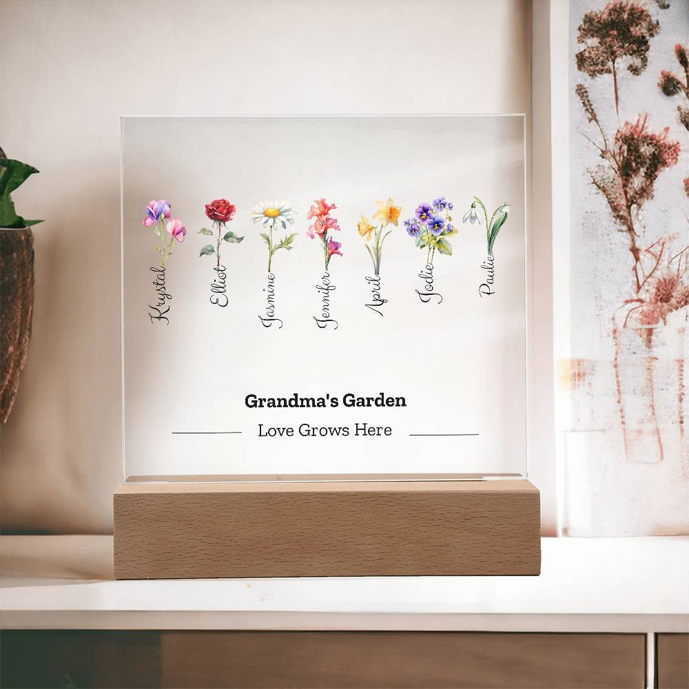 Grandma's Garden - Water Color Birth Flower | Personalize