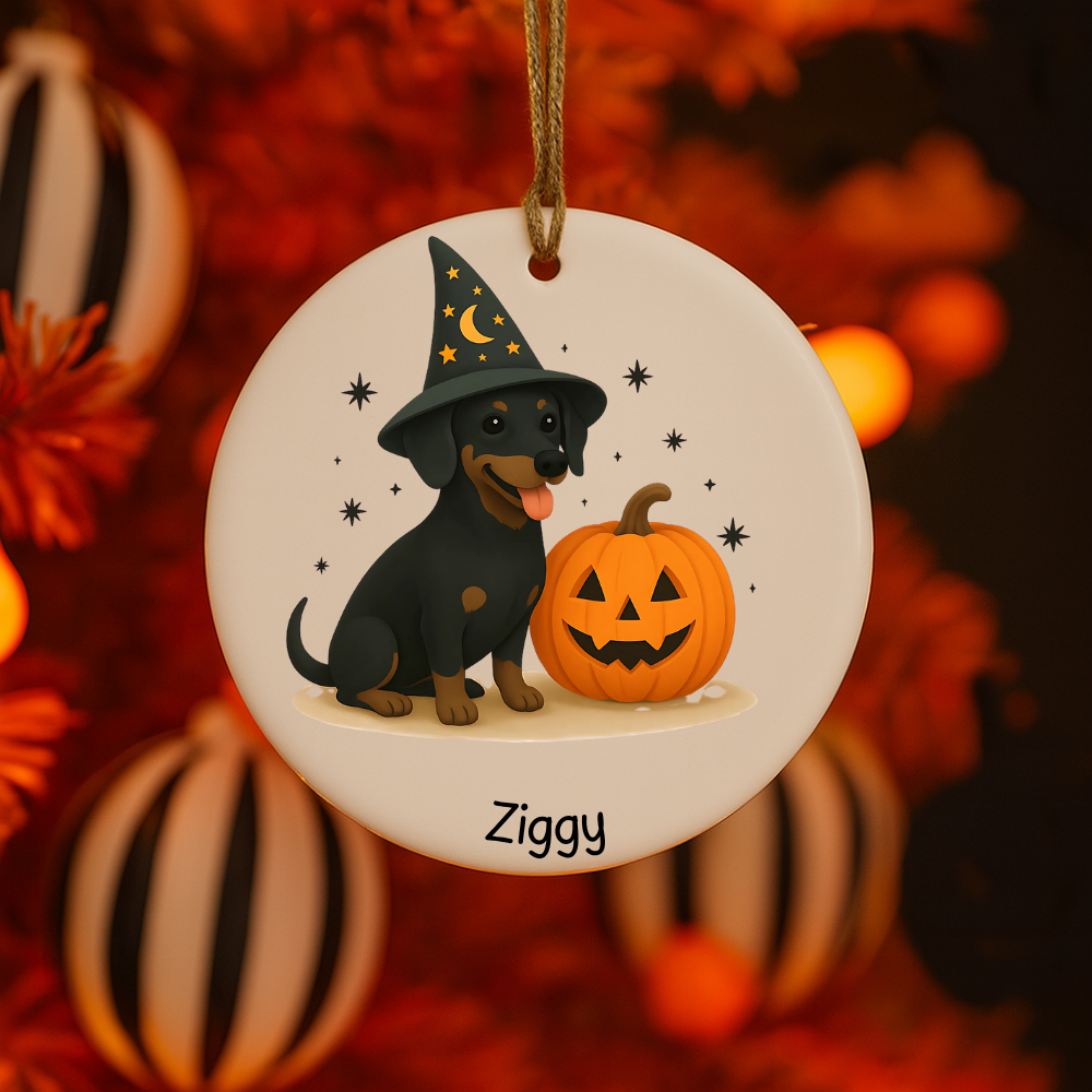 Halloween Witchy Dog Ornament