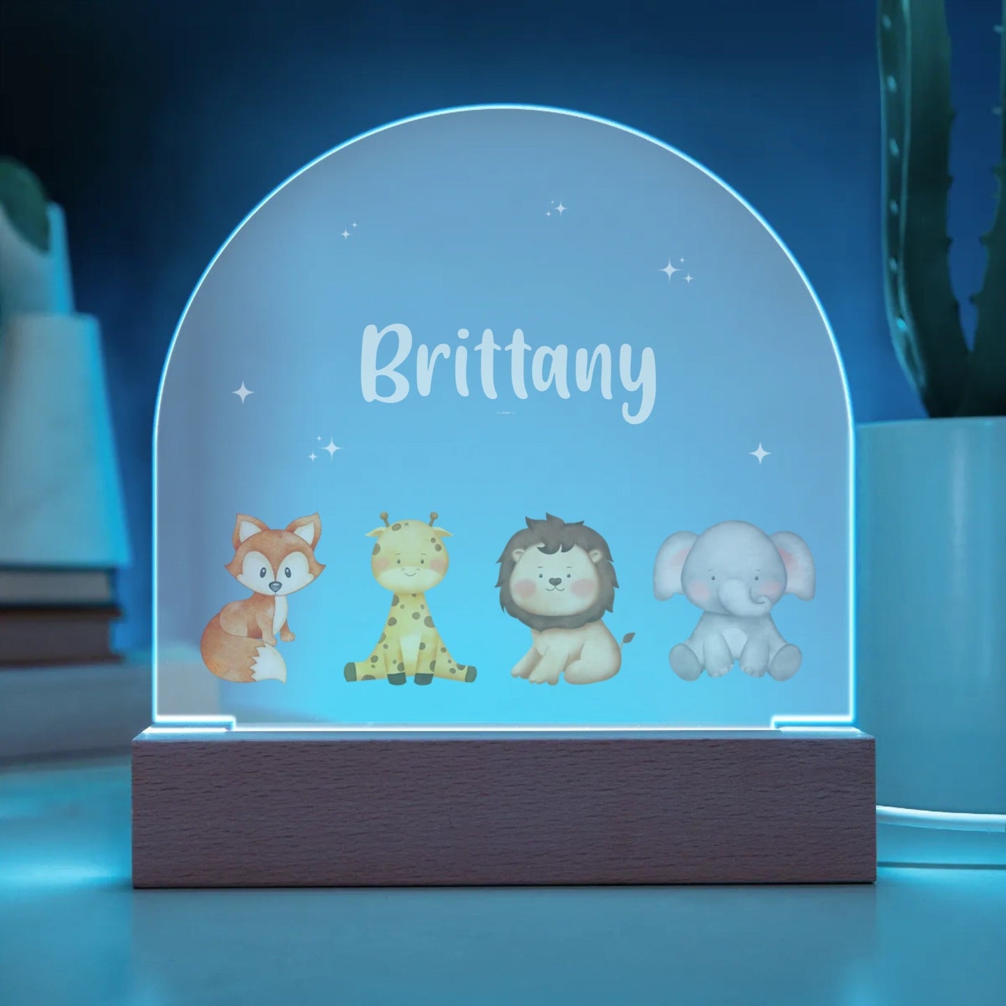 Domed Acrylic Night Light - Starry Savanna Nightlight