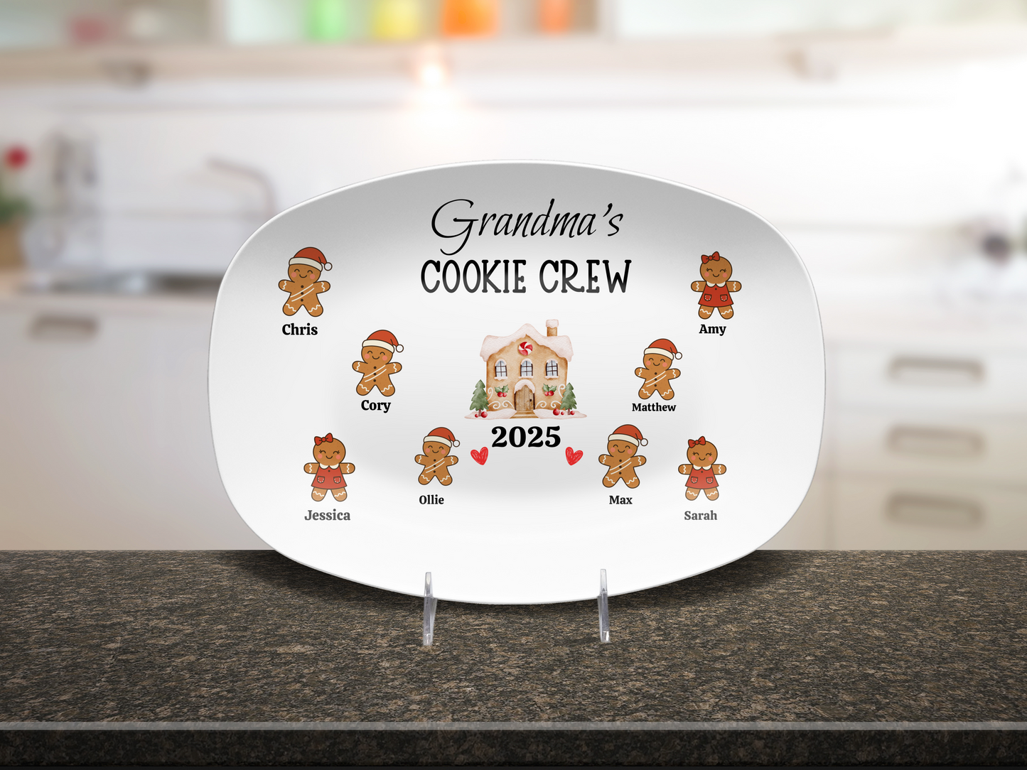 Custom Cookie Crew Grandma Plate - Personalized Keepsake