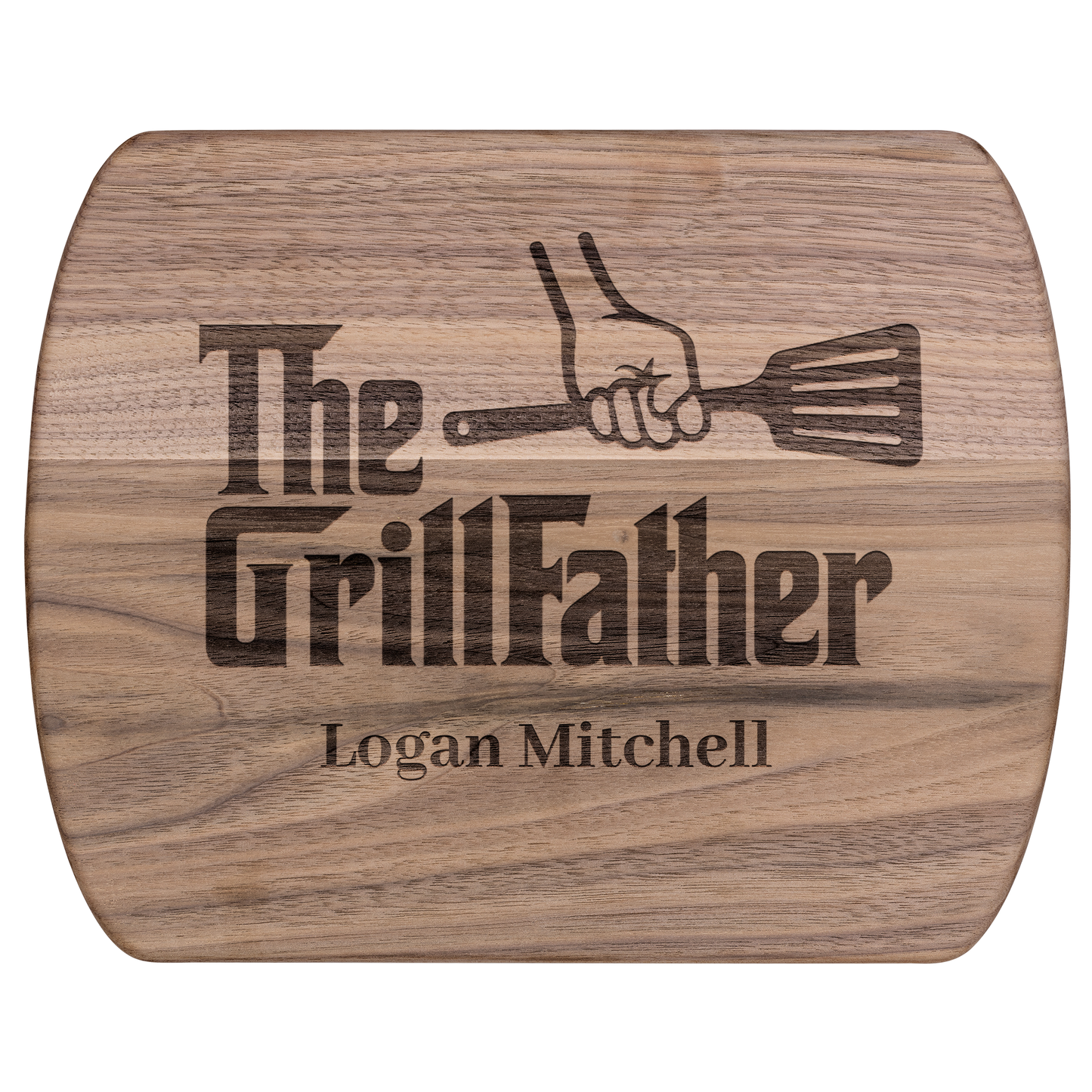 Personalized Hardwood Oval Cutting Board