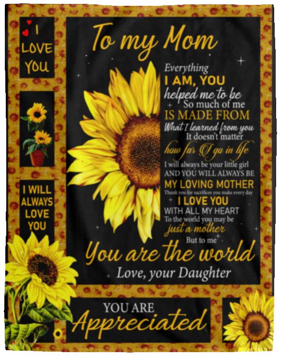 To My Mom Sunflower Blanket