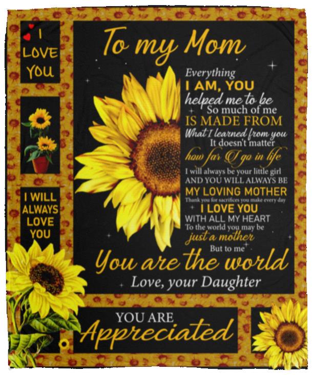 To My Mom Sunflower Blanket