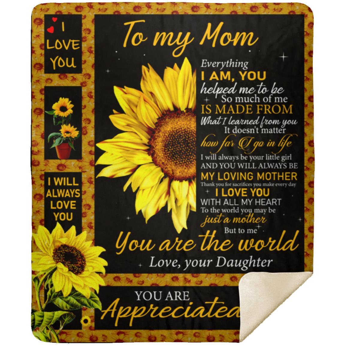 To My Mom Sunflower Blanket