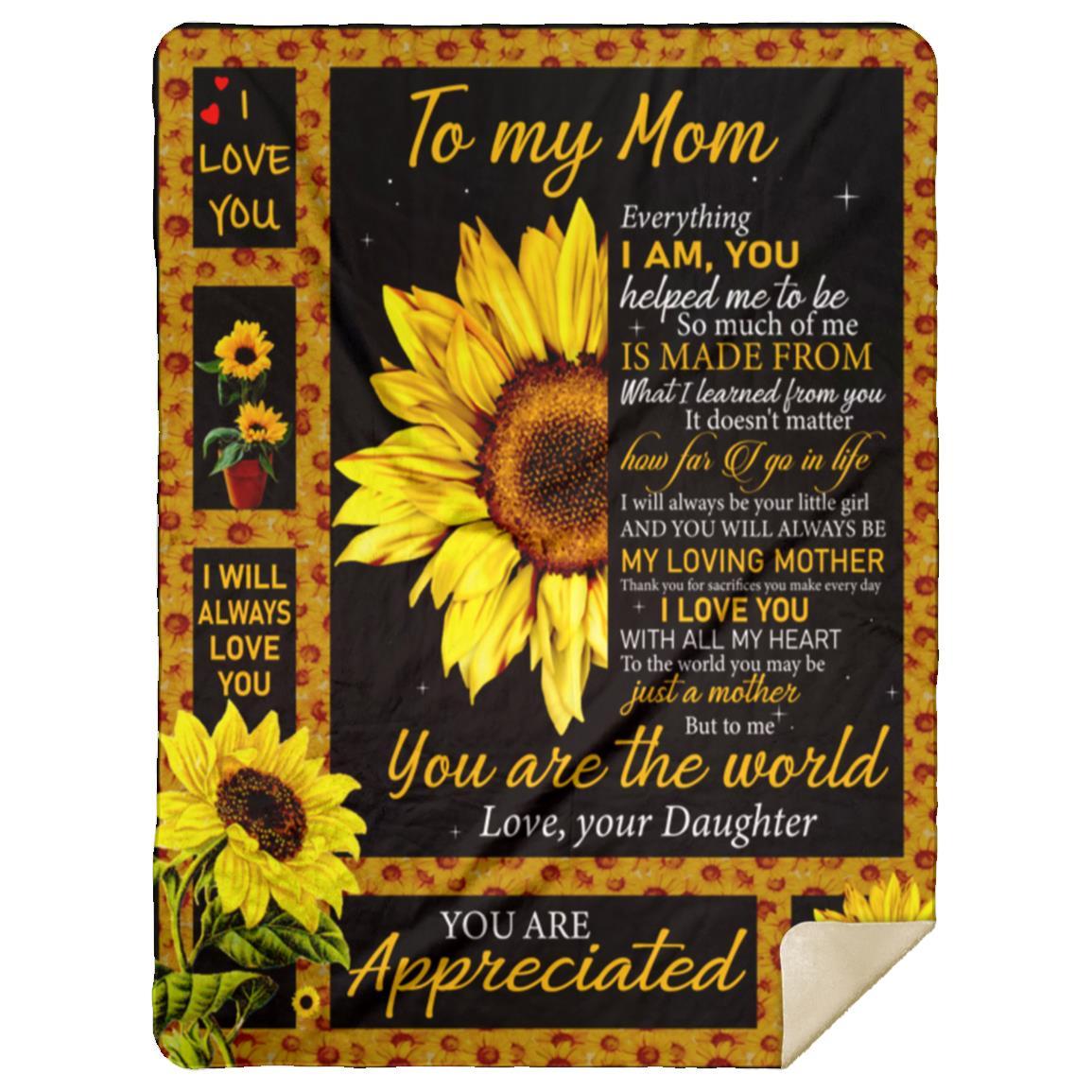 To My Mom Sunflower Blanket