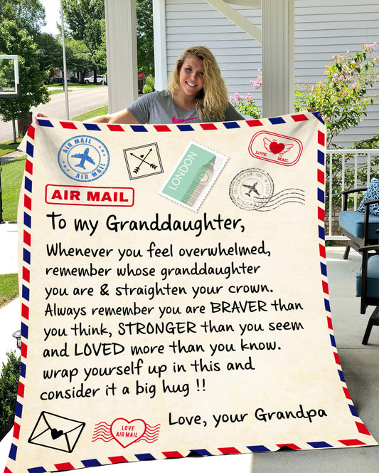 To My Granddaughter | Fleece Air Mail Delivery Blanket