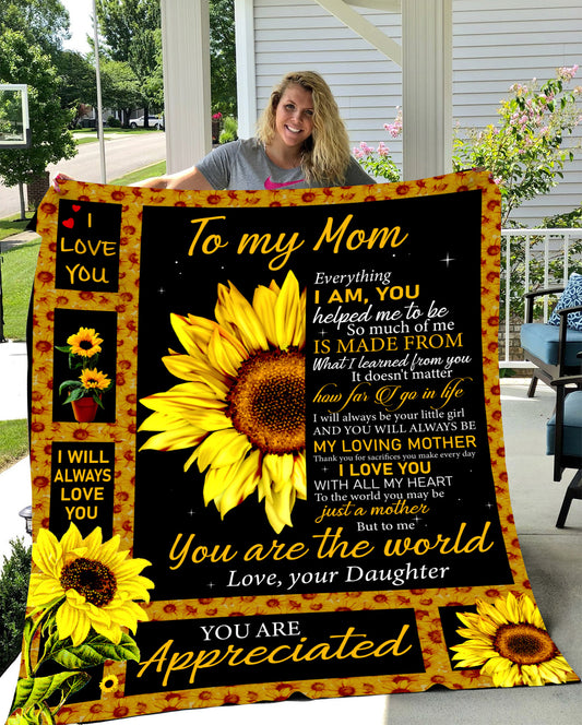 To My Mom Sunflower Blanket