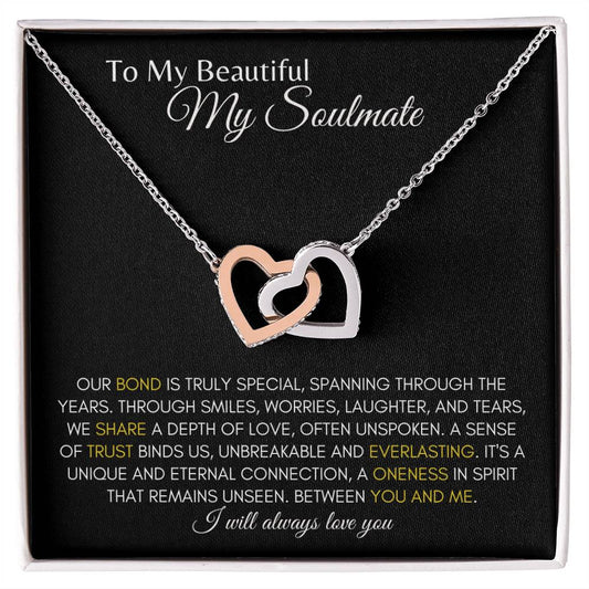 To My Soulmate | Everlasting Bond - Interlocking Hearts Necklace