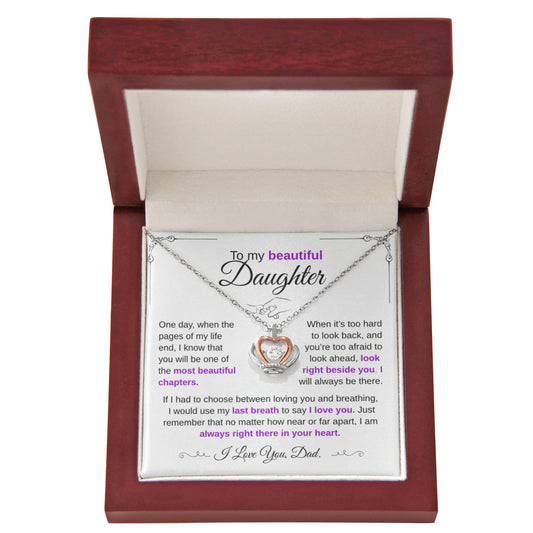 To My Daughter Necklace - You're One Of My Most Beautiful Chapters - Love Dad