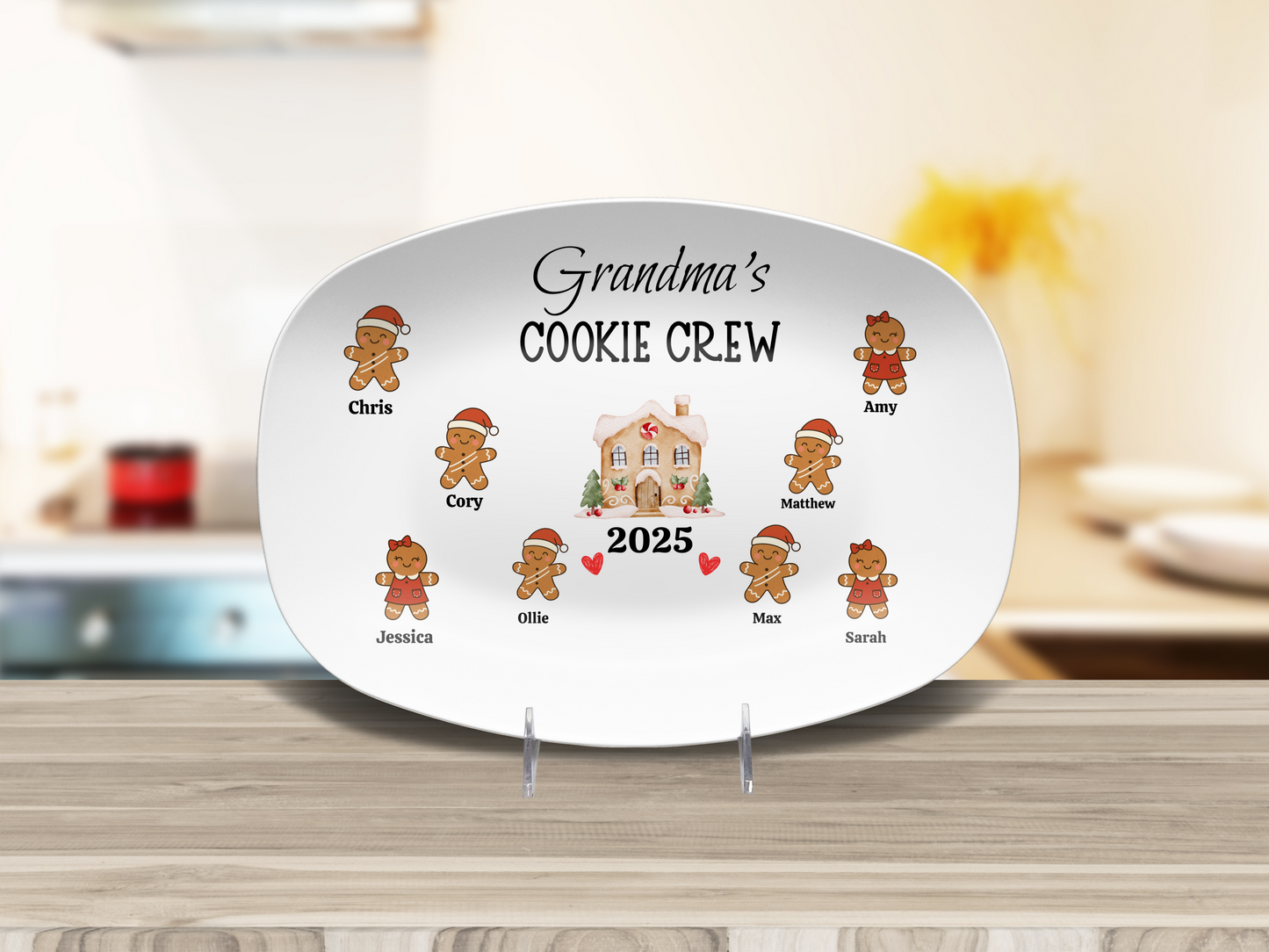 Custom Cookie Crew Grandma Plate - Personalized Keepsake