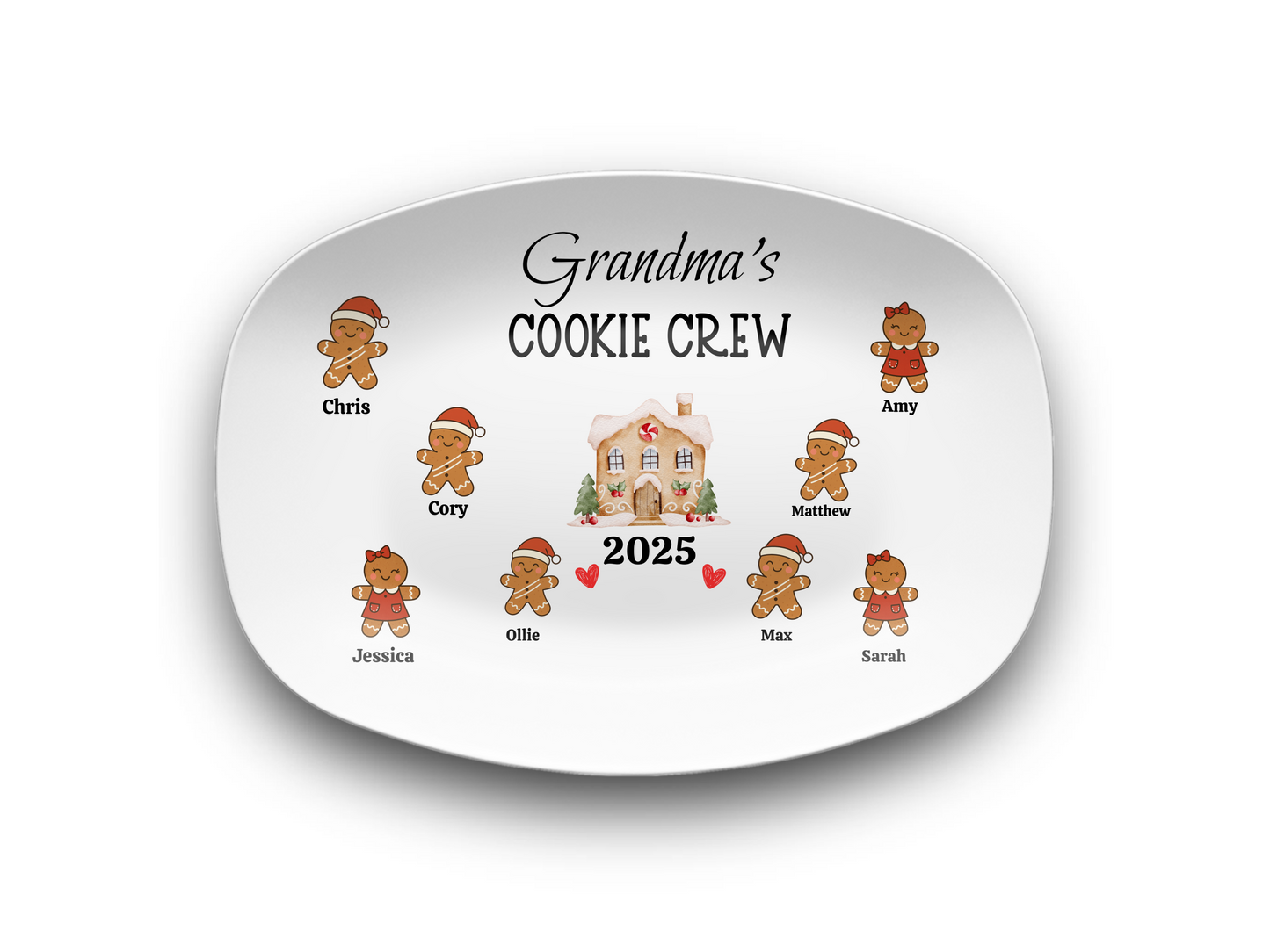 Custom Cookie Crew Grandma Plate - Personalized Keepsake