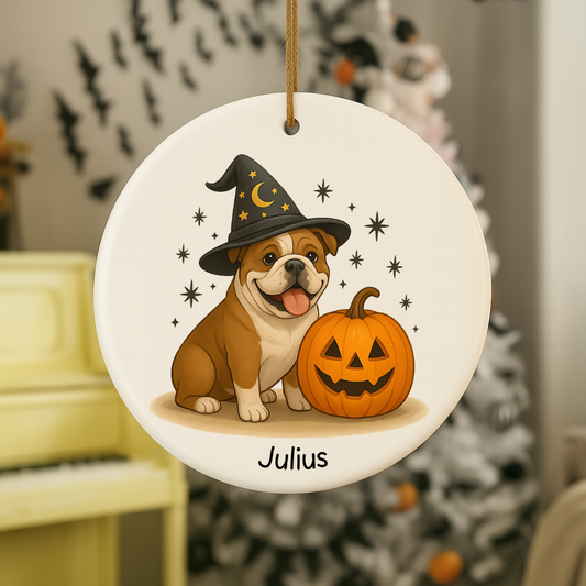 Halloween Witchy Dog Ornament