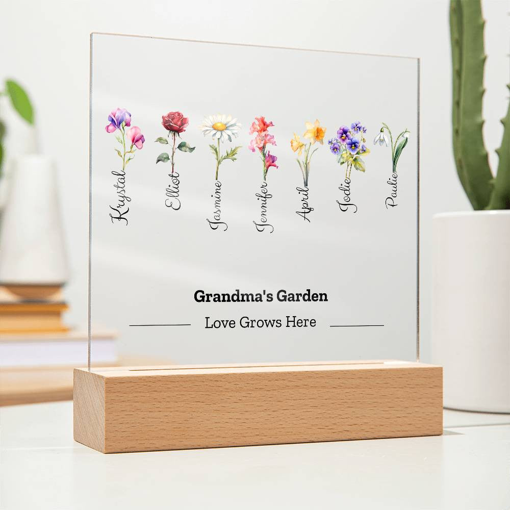 Grandma's Garden - Water Color Birth Flower | Personalize