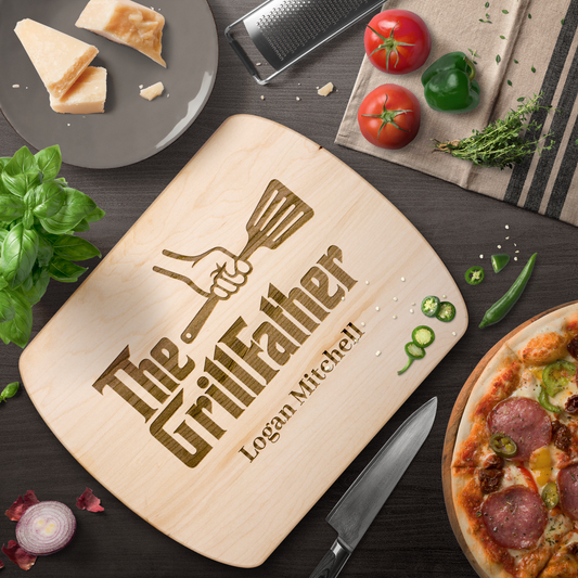 Personalized Hardwood Oval Cutting Board
