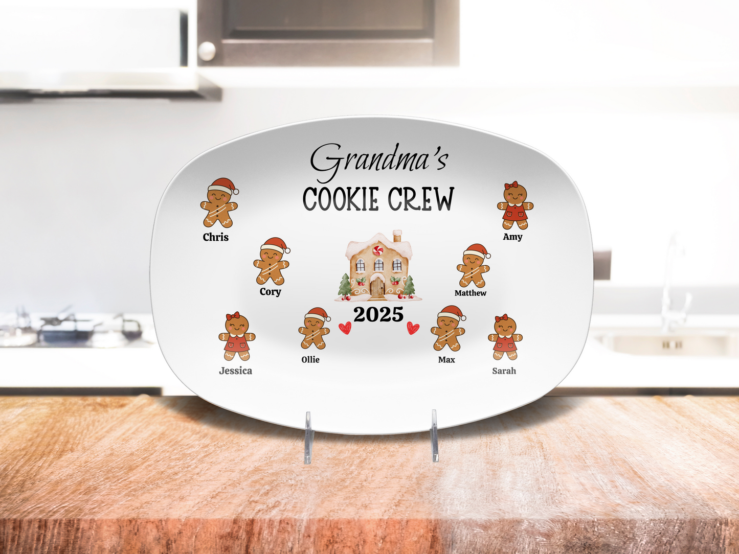 Custom Cookie Crew Grandma Plate - Personalized Keepsake