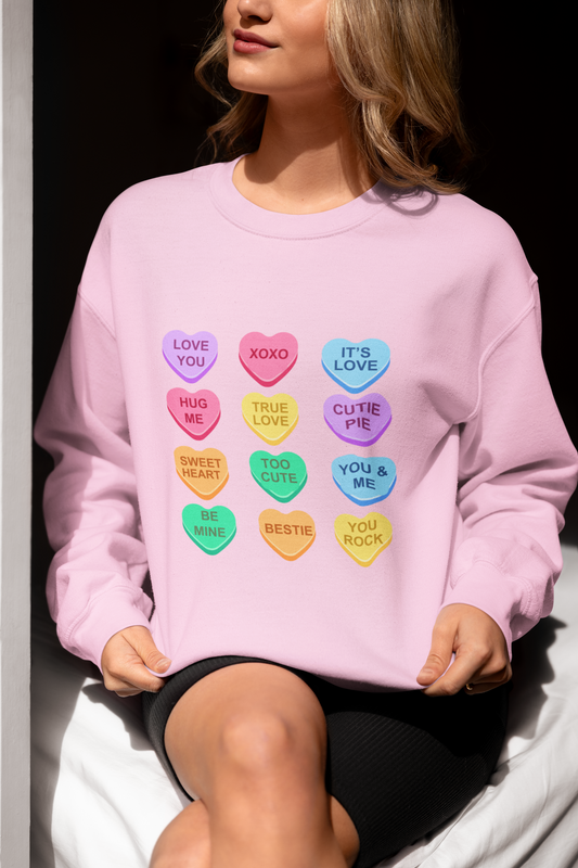 Candy Hearts Valentine's Day Sweatshirt