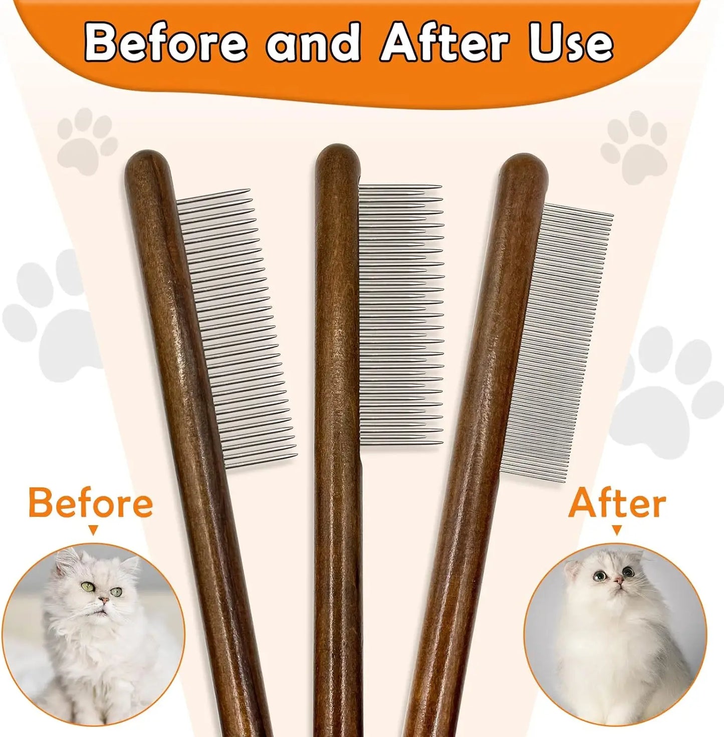 Paw-Fect Groom Trio: Deluxe Cat Combs